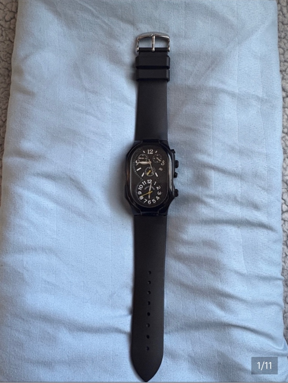 PHILIP STEIN BLACK MEN'S WATCH CLASSIC STRAP